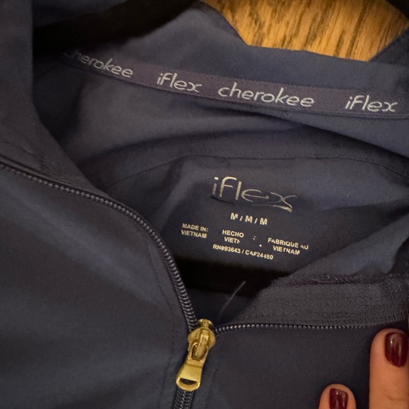 CHEROKEE IFLEX SCRUB JACKET MEDIUM NAVY - Picture 2 of 3